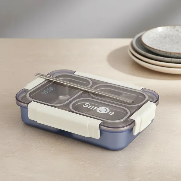 Stainless_Steel_Silver_3_Compartment_Leakproof_Lunch_Box