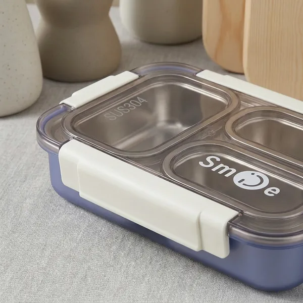 Stainless_Steel_Silver_3_Compartment_Leakproof_Lunch_Box