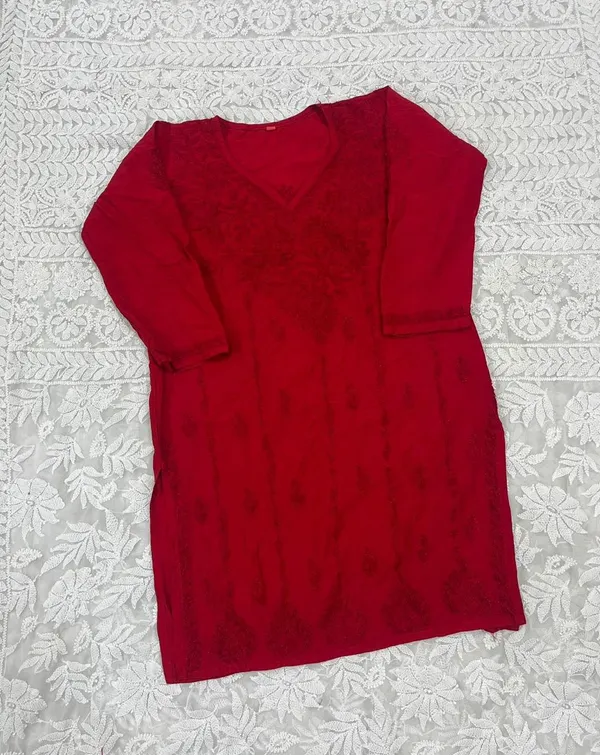 Red_Cotton_Embroidered_Kurta