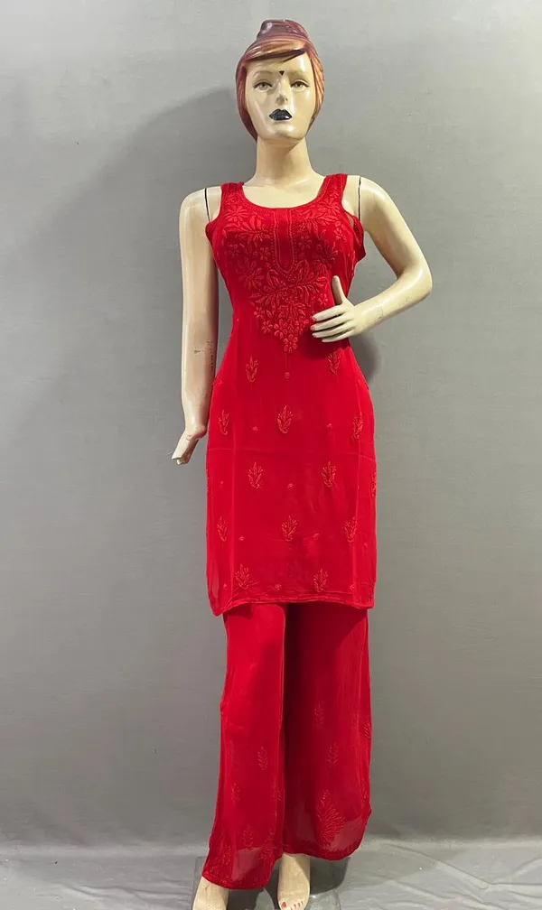 Red_Cotton_Embroidered_Kurta_Palazzo_Set_With_Dupatta