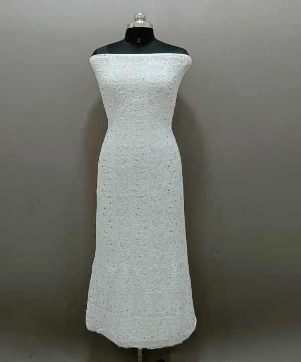White_Mul_Chanderi_Kurta_Set_With_Dupatta