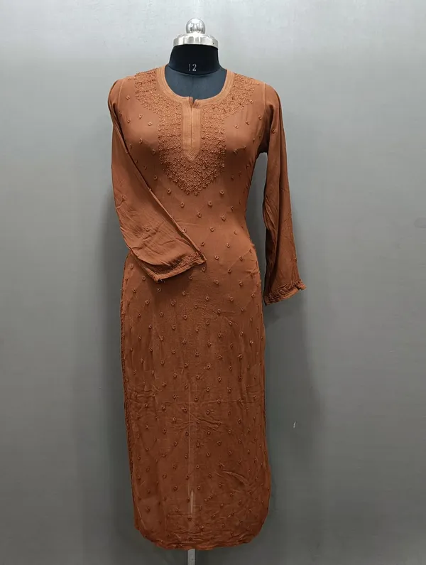 Rust_Orange_Georgette_Kurti