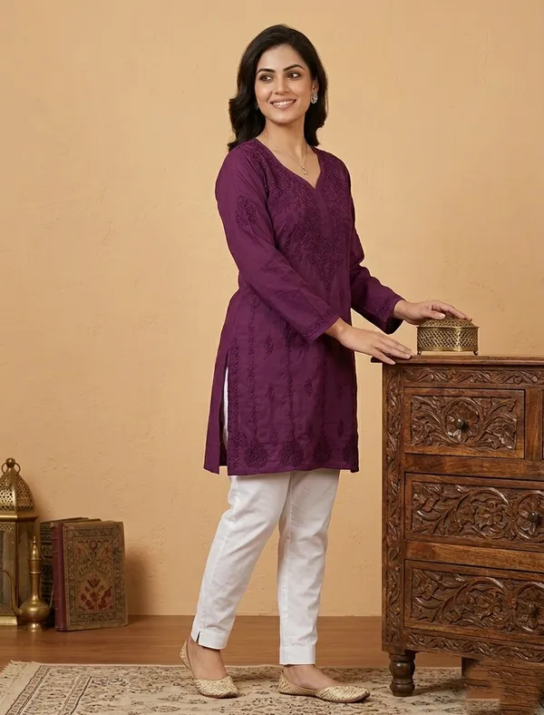 Purple_Cotton_Embroidered_Kurta