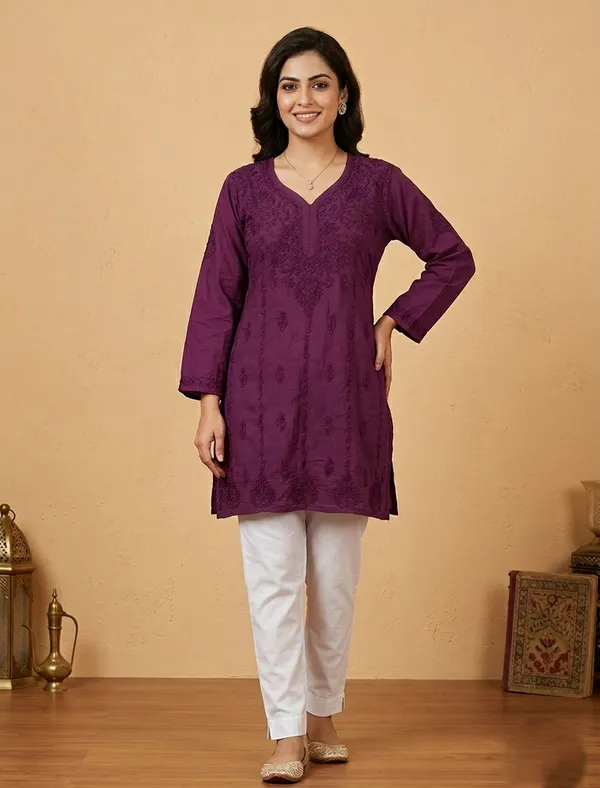 Purple_Cotton_Embroidered_Kurta