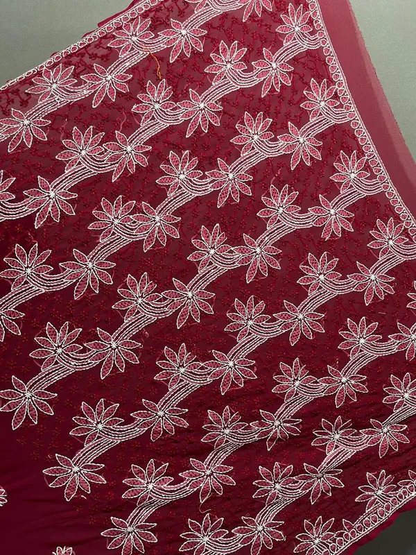 Maroon_Georgette_Saree