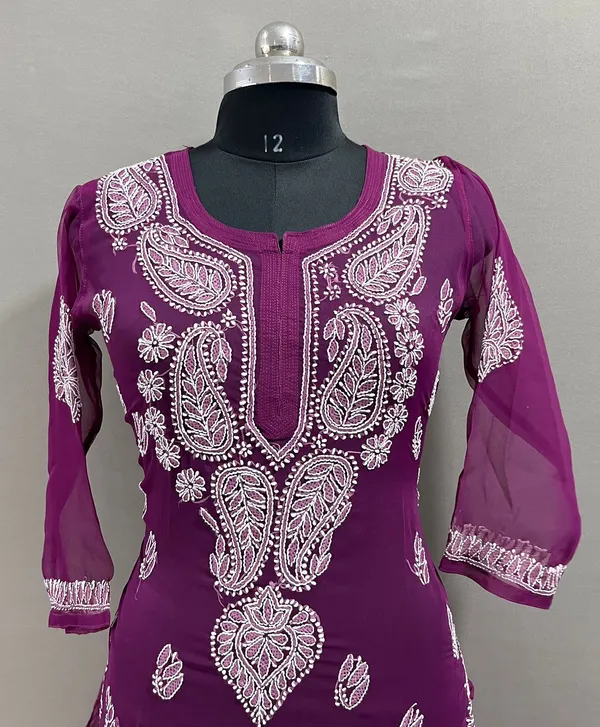 Purple_And_White_Georgette_Lightweight_Semi-Sheer_Kurti