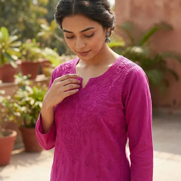 Magenta_Pink_Cotton_Kurta