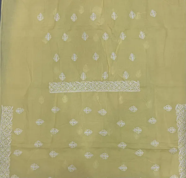 Yellow_Cotton_Chikankari_Embroidered_Unstitched_Suit_2_piece_set_(Kurta_&_Dupatta)