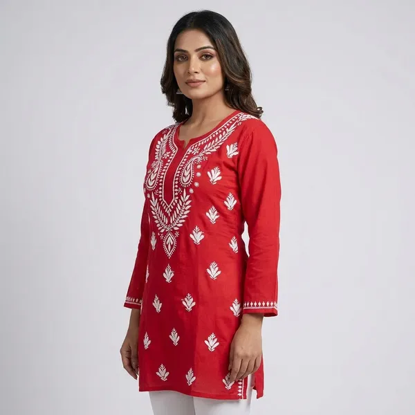 Red_Cotton_Embroidered_Kurti