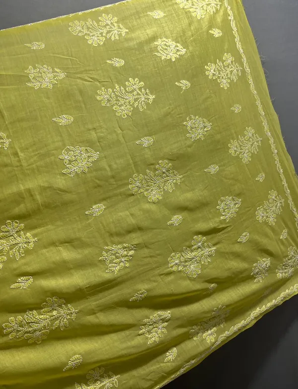 Yellow_Cotton_Lightweight_Fabric_With_Chikankari_Embroidery_Saree
