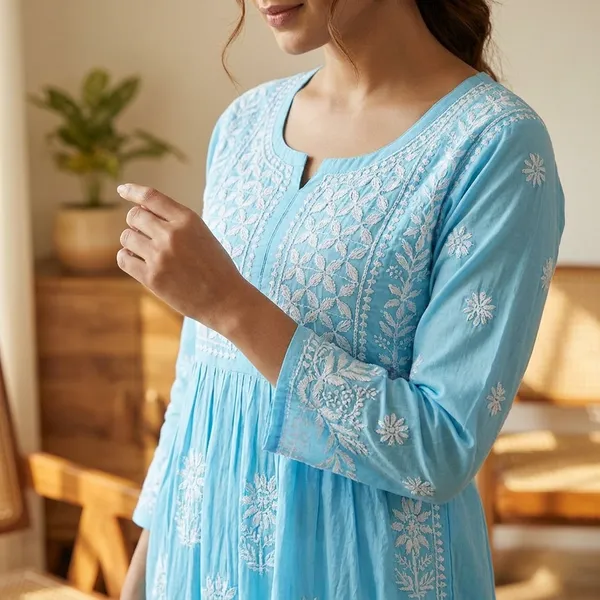 Sky_Blue_Cotton_Chikankari_Kurta