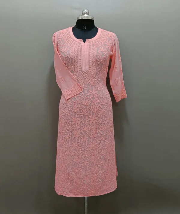 Pink__Georgette_Kurti
