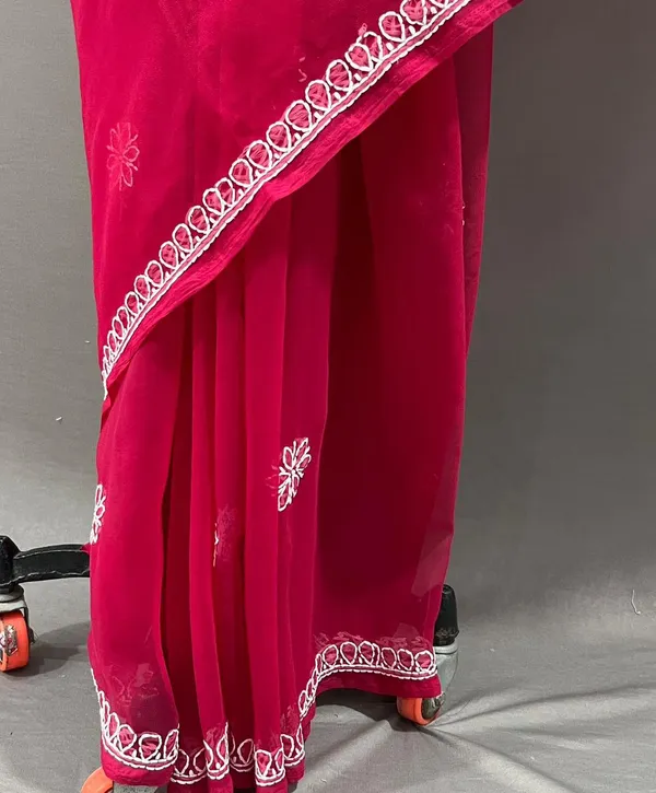 Maroon_Georgette_Saree