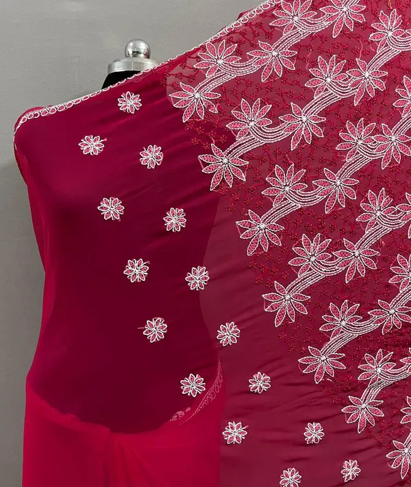 Maroon_Georgette_Saree