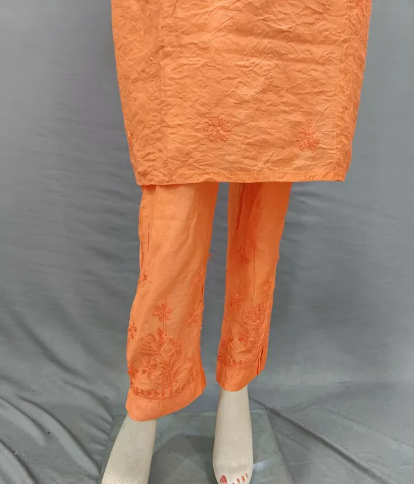 Orange_Chanderi_Silk_Kurta_Set