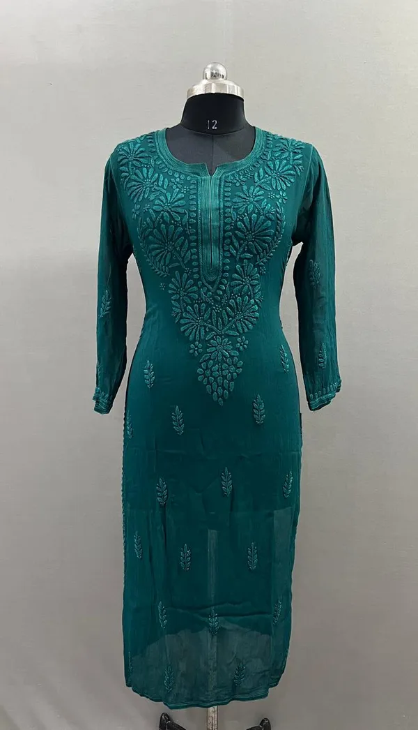Teal_Viscose_Kurta