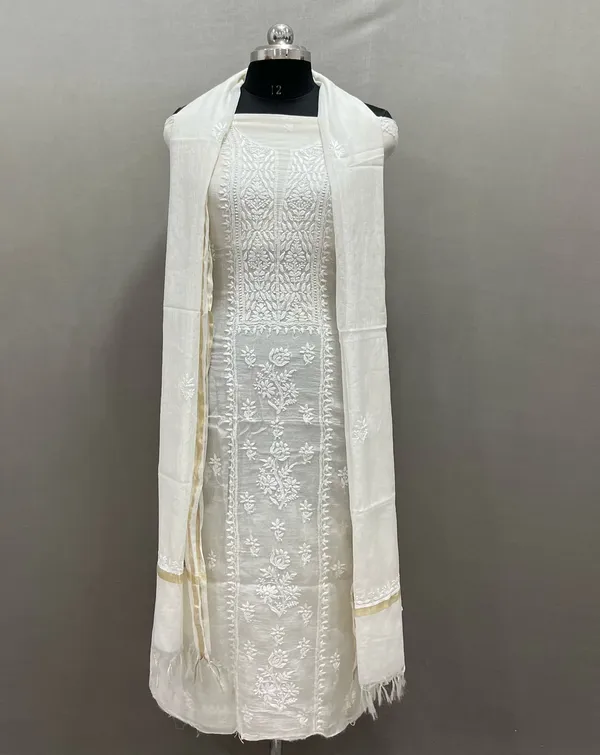 White_Mul_Chanderi_Kurta_Set_With_Dupatta