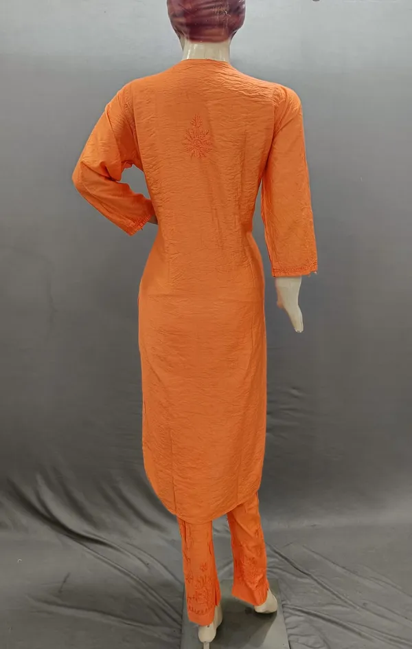 Orange_Chanderi_Silk_Kurta_Set
