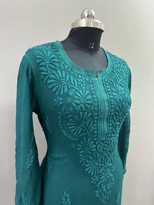 Teal_Viscose_Kurta