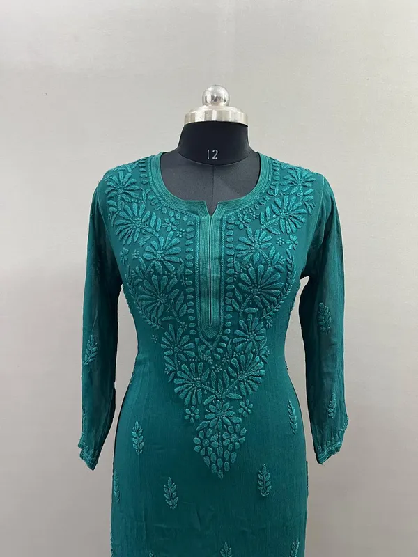 Teal_Viscose_Kurta