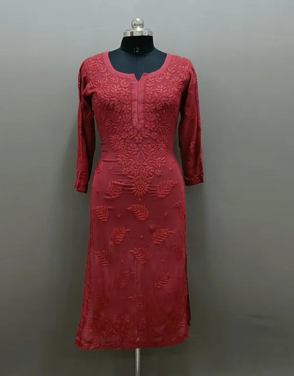 Maroon_Viscose_Ethnic_Dress
