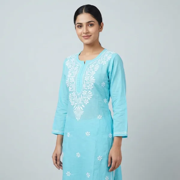 Turquoise_Blue_Cotton_Kurti