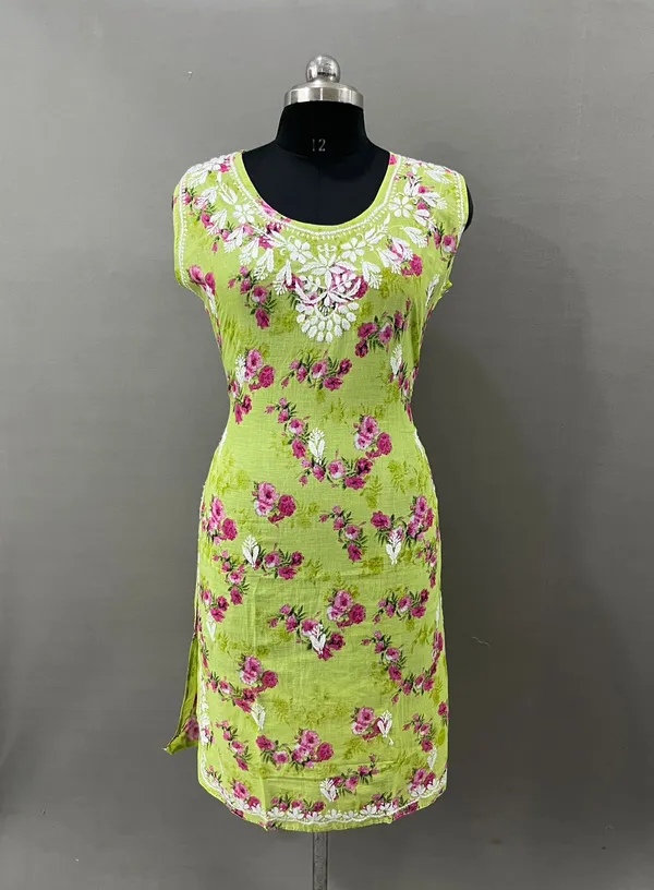 Lime_Green_Cotton_Embroidered_Kurti