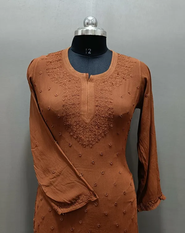 Rust_Orange_Georgette_Kurti