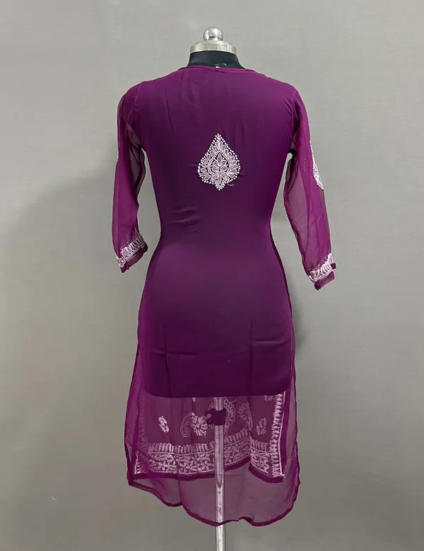 Purple_And_White_Georgette_Lightweight_Semi-Sheer_Kurti
