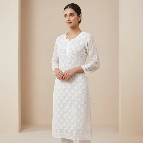 White_Georgette_Kurti