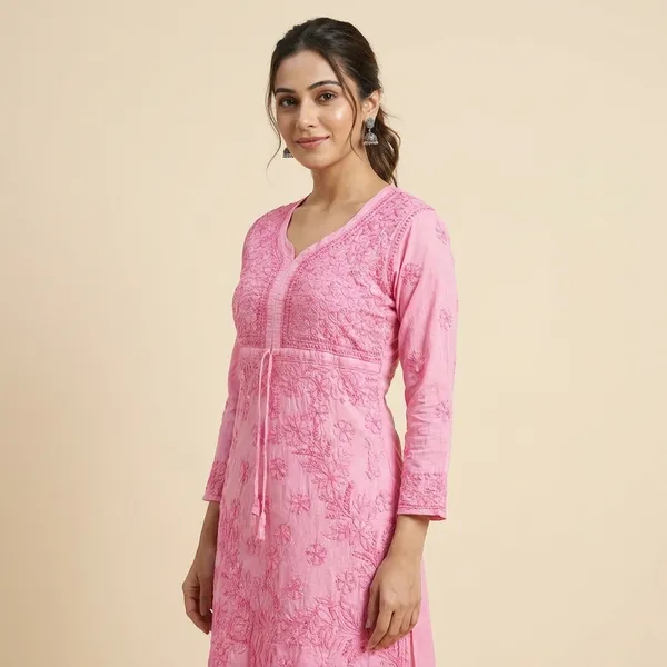 Pink_Cotton_Embroidered_Kurti