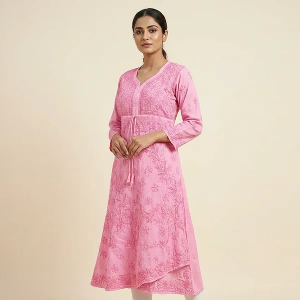 Pink_Cotton_Embroidered_Kurti