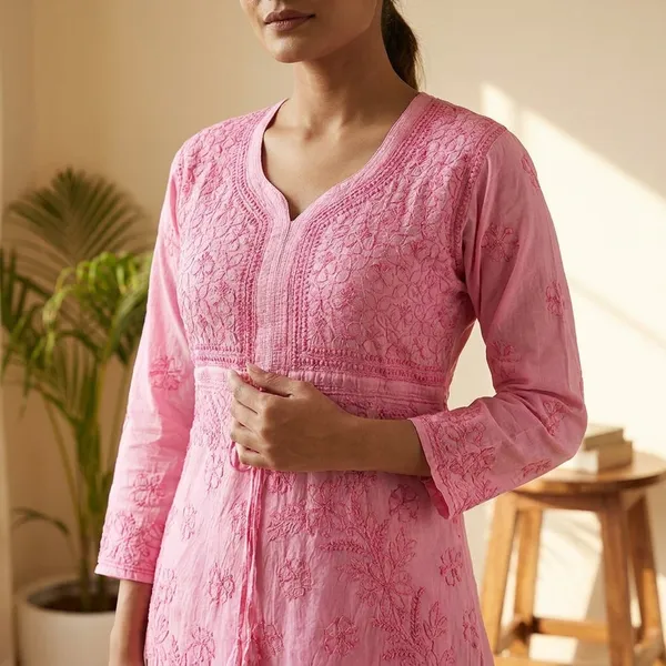 Pink_Cotton_Embroidered_Kurti