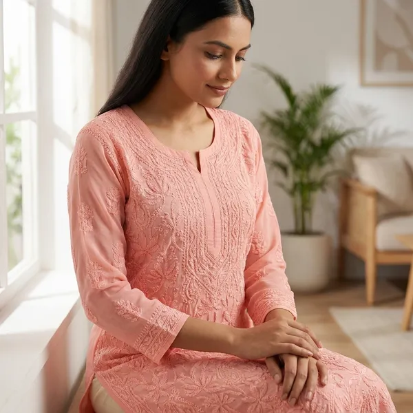 Pink__Georgette_Kurti