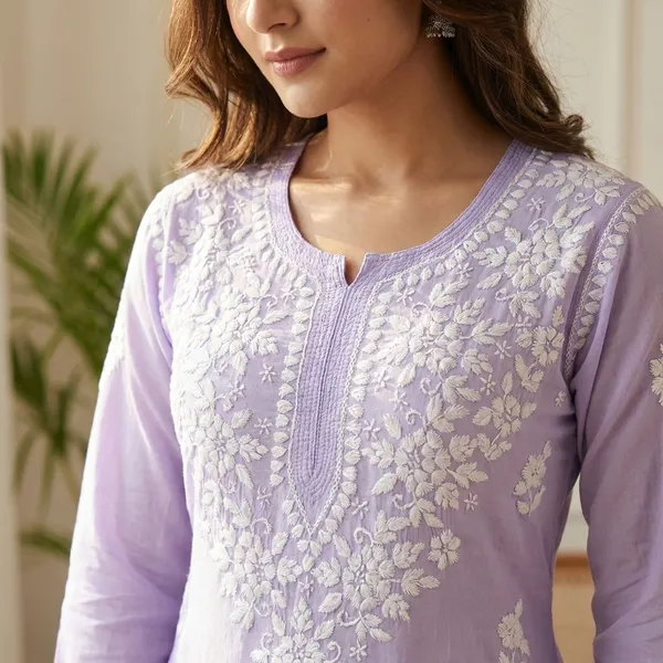 Lavender_Cotton_Embroidered_Kurti