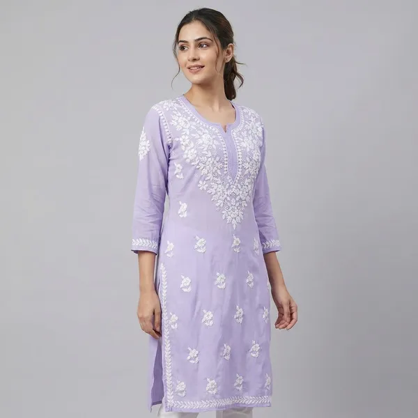 Lavender_Cotton_Embroidered_Kurti