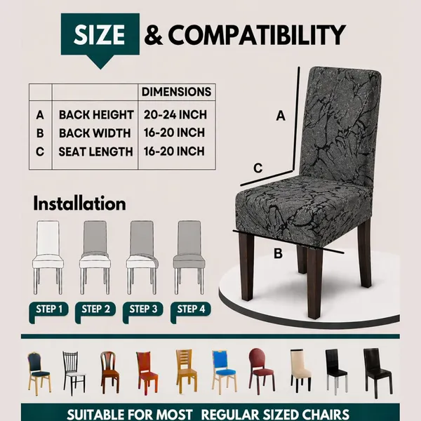 Polycotton_Dining_Grey_Solid_6_Seater_Table_Cover_With_Chair_Covers