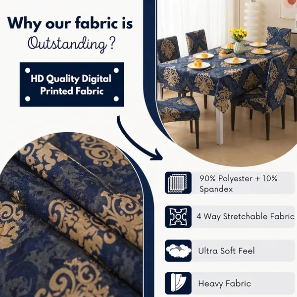 Polycotton_Dining_Brown_Damask_Print_6_Seater_Table_Cover_With_Chair_Covers