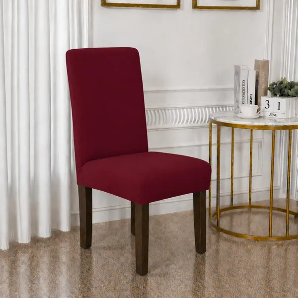 Polycotton_Printed_Solid_Dining_Table_Cover_With_6_Chair_Covers_Maroon