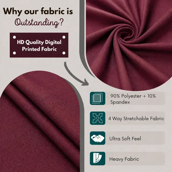 Polycotton_Printed_Solid_Dining_Table_Cover_With_6_Chair_Covers_Maroon