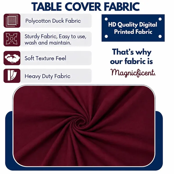 Polycotton_Printed_Solid_Dining_Table_Cover_With_6_Chair_Covers_Maroon