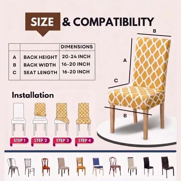 Polycotton_Dining_Yellow_Diamond_Print_6_Seater_Table_Cover_With_Chair_Covers
