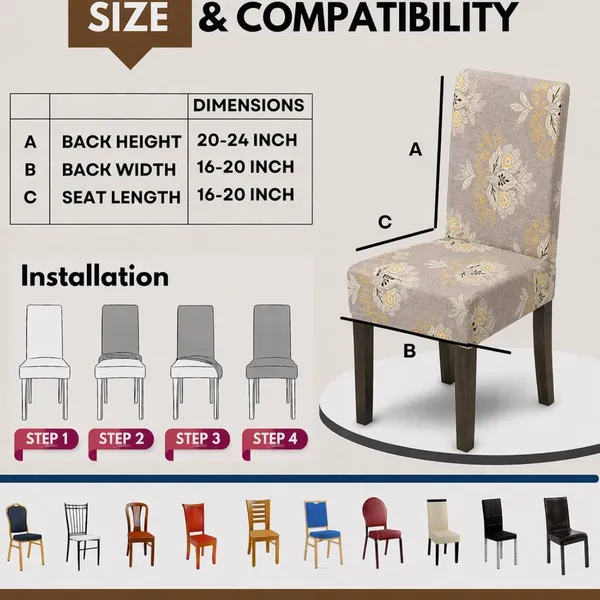 Polycotton_Dining_Cream_Wallpaper_Print_Table_Cover_With_6_Chair_Covers