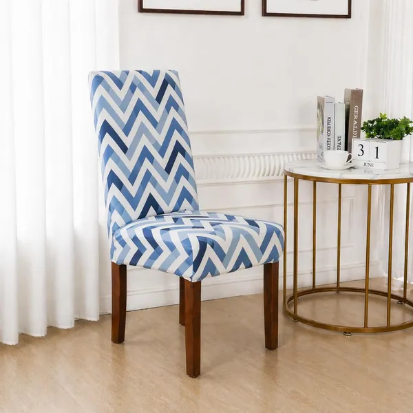 Polycotton_Dining_Blue_Zigzag_Print_Table_Cover_With_6_Chair_Covers