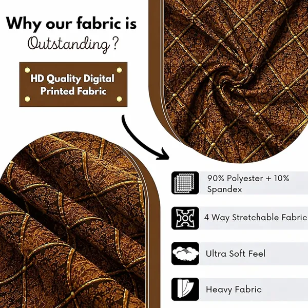 Polycotton_Dining_Brown_Black_Box_Print_6_Seater_Table_Cover_With_Chair_Covers