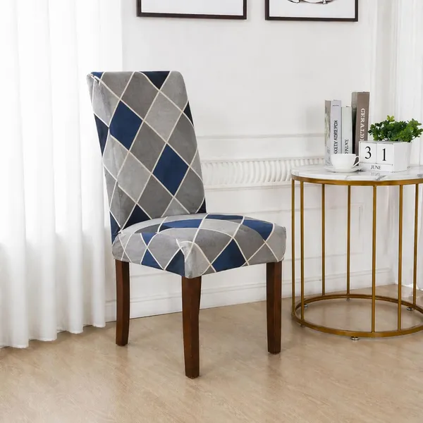 Polycotton_Dining_Blue_Grey_Box_Print_6_Seater_Table_Cover_With_Chair_Covers