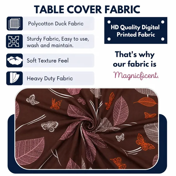 Polycotton_Dining_Brown_Leaf_6_Seater_Table_Cover_With_Chair_Covers