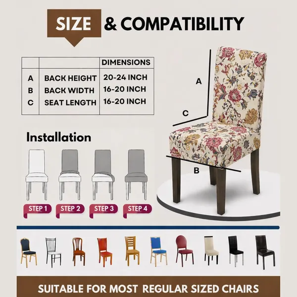 Polycotton_Printed_Floral_Dining_Table_Cover_With_6_Chair_Covers_Cream