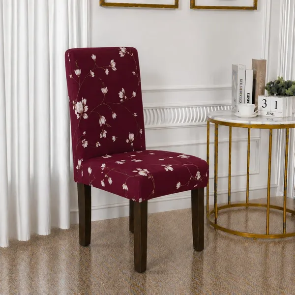 Polycotton_Printed_Floral_Dining_Table_Cover_With_6_Chair_Covers_Maroon