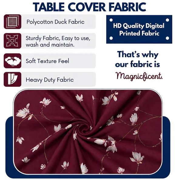 Polycotton_Printed_Floral_Dining_Table_Cover_With_6_Chair_Covers_Maroon